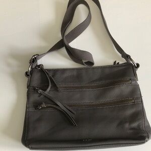 The Sak Reseda Leather Crossbody Bag Slate Gray pebble Leather